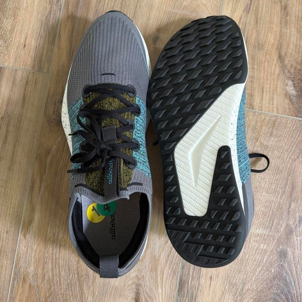Allbirds Men's Tree Glider Stormy Grey Chasm Teal Sneakers Size 14 NWOB Gorpcore